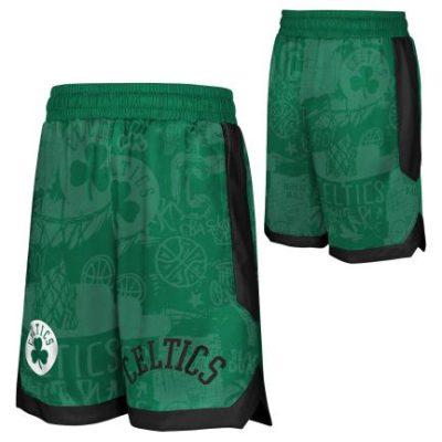 Outerstuff - Boston Celtics Street Art AOP Baller Stuttbuxur Grænar Krakka