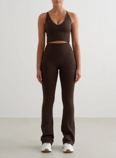 Aimn Chocolate Shape Seamless Flare Petite Tights