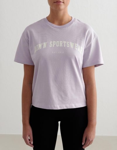 aimn Pale Lavender Varsity Boxy T-Shirt