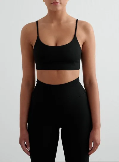 aimn Black Shape Seamless Strap Bra