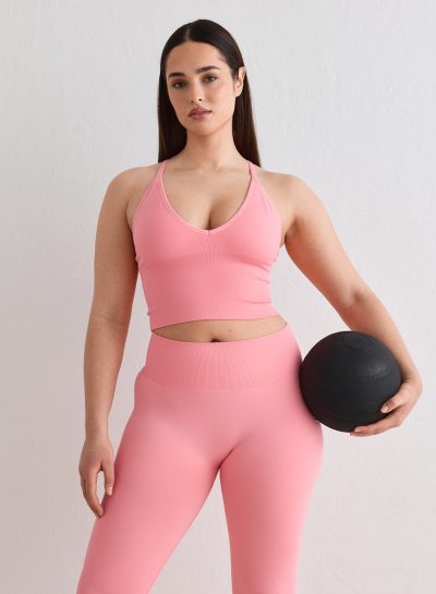 aimn Blush Shape Seamless Cross Back Bralette