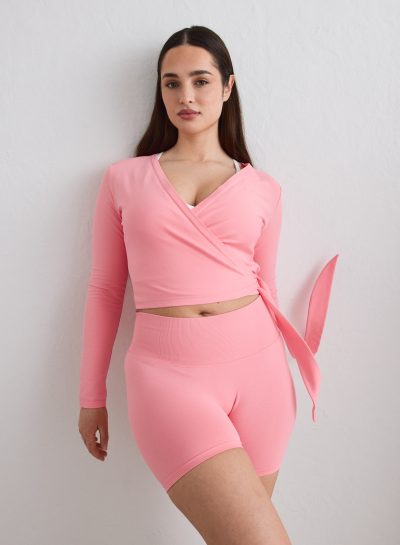 aimn Blush Shape Seamless Wrap Long Sleeve
