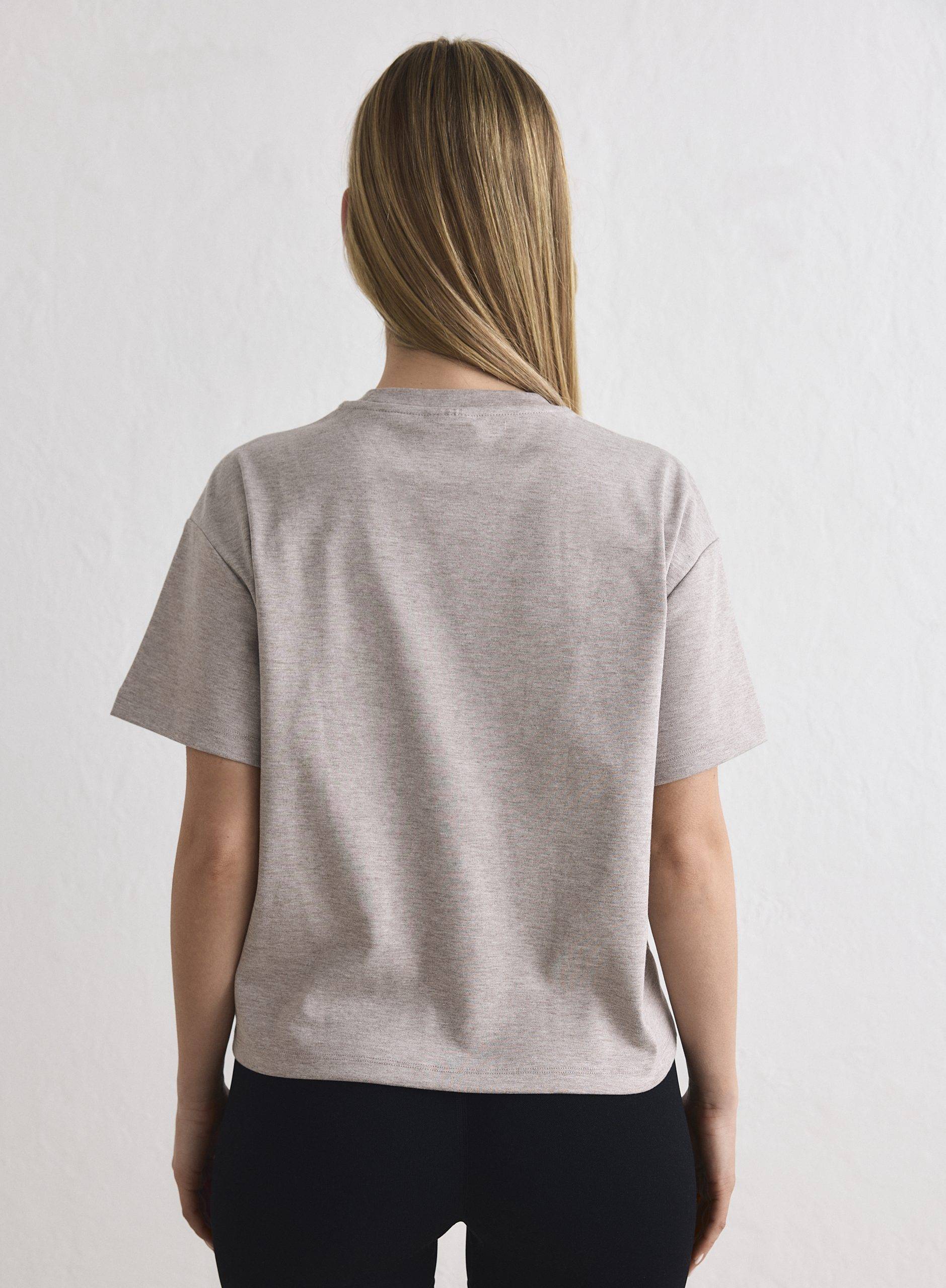 Espresso melange script boxy t-shirt_25507