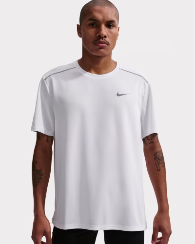 Nike Miler DriFIT UV Protection Short Sleeve Running Top Hvítur Karla