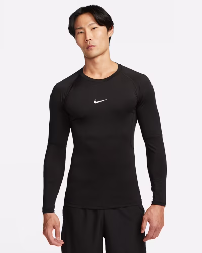 Nike Pro DriFIT Tight Long Sleeve Fitness Top Svartur Karla