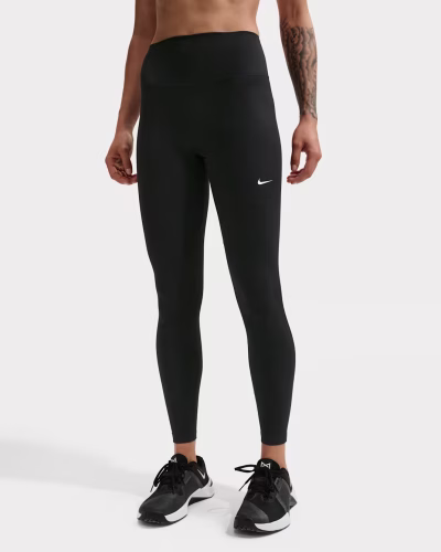 Nike One Seamless Front High Waisted Full Length Leggings Svartar Kvenna