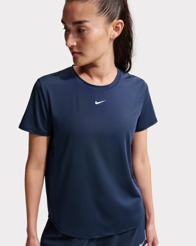 Nike One Classic Dri-FIT Short-Sleeve Top Midnight Navy Kvenna