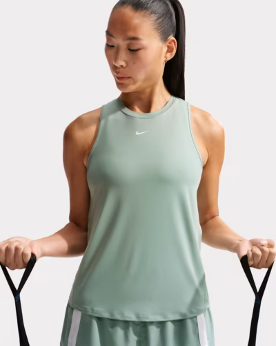 Nike One Classic Dri-FIT High Neck Tank Top Steam Green Kvenna