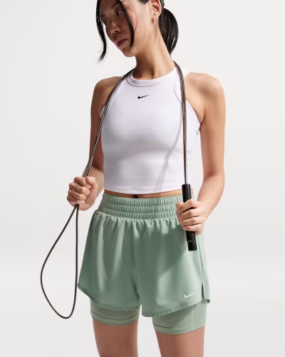 Nike One DriFIT High Waisted 2in1 Shorts Steam Green Kvenna