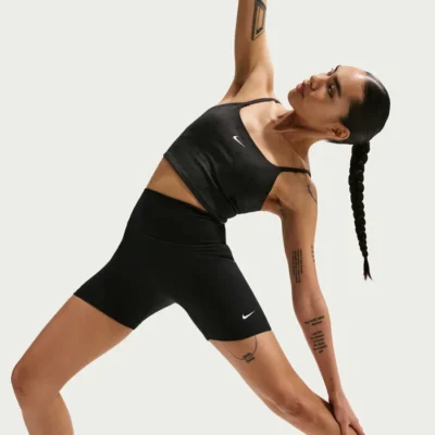 Nike One High-Waisted 5inch Biker Shorts Svartar Kvenna