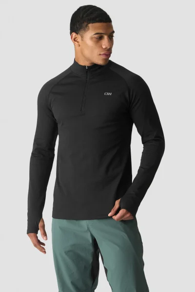 ICIW Essential 1/4 Zip Thermal Seamless Long Sleeve Black Karla