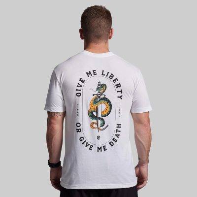 Born Primitive Give Me Liberty Tee Hvítur