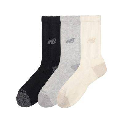 New Balance Active Crew Socks 3 Pack Svartir Gráir Beige