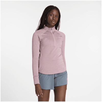 New Balance Athletics Heat Grid Half Zip Bleik Kvenna