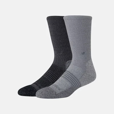 New Balance Pro Training Cushion Crew Socks 2 Pack Svartir og Gráir