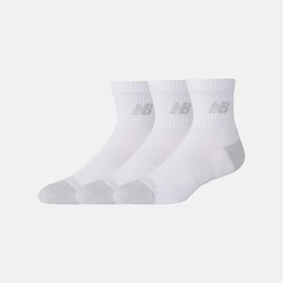 New Balance Active QTR Socks 3 Pack Hvítir