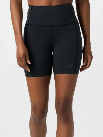 New Balance Sleek Storage Race 6inch Stuttbuxur Svartar Kvenna
