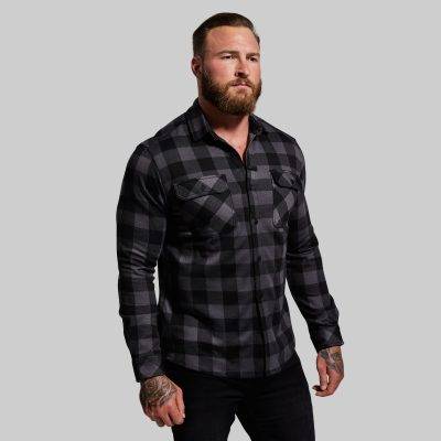 Born Primitive Woodsman Stretchy Flannel Smoke