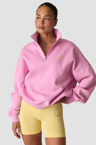 ICIW Everyday 1/4 Zip Crewneck Print Lavender Pink Kvenna