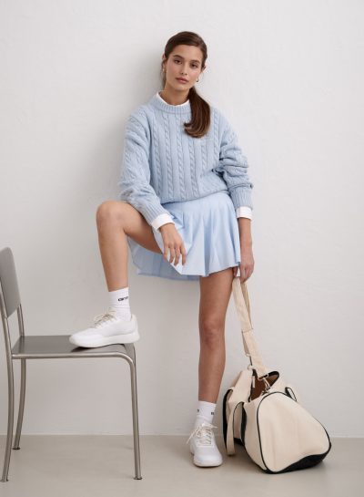 aimn Aura Club Cable Knit Sweater