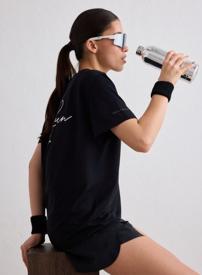 aimn Black Le Run Seamless Running T-shirt