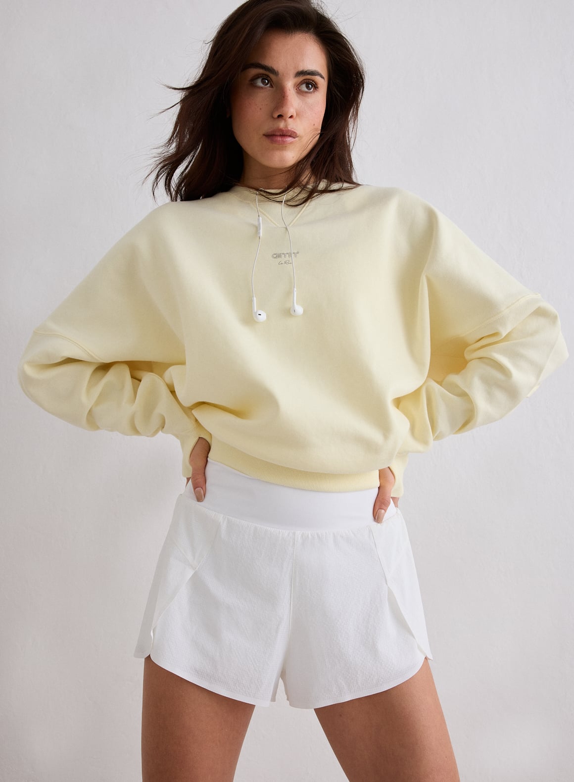 Lemon White Le Run Running Sweatshirt_3974