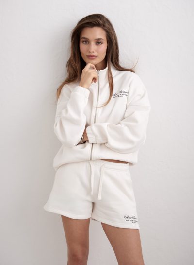 aimn Off White Script Zip Jacket