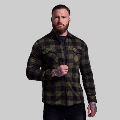Born Primitive Woodsman Stretchy Flannel Forest