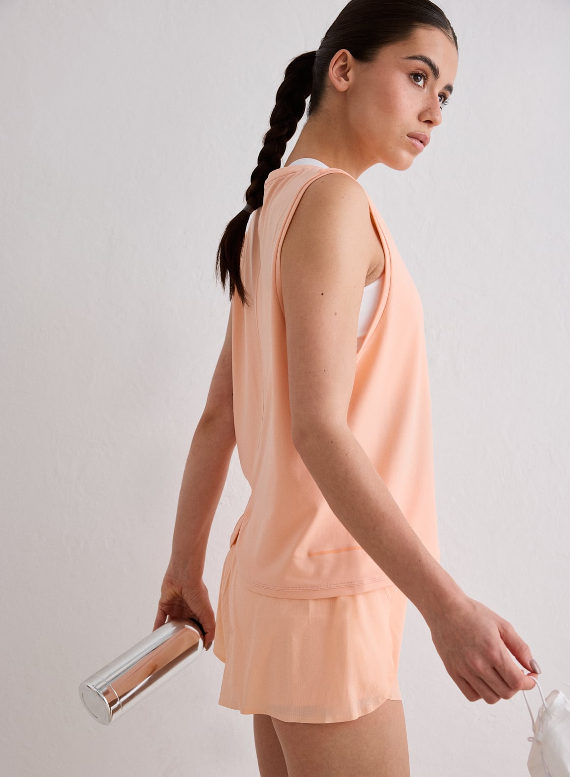 Peach Seamless Running Top_40175