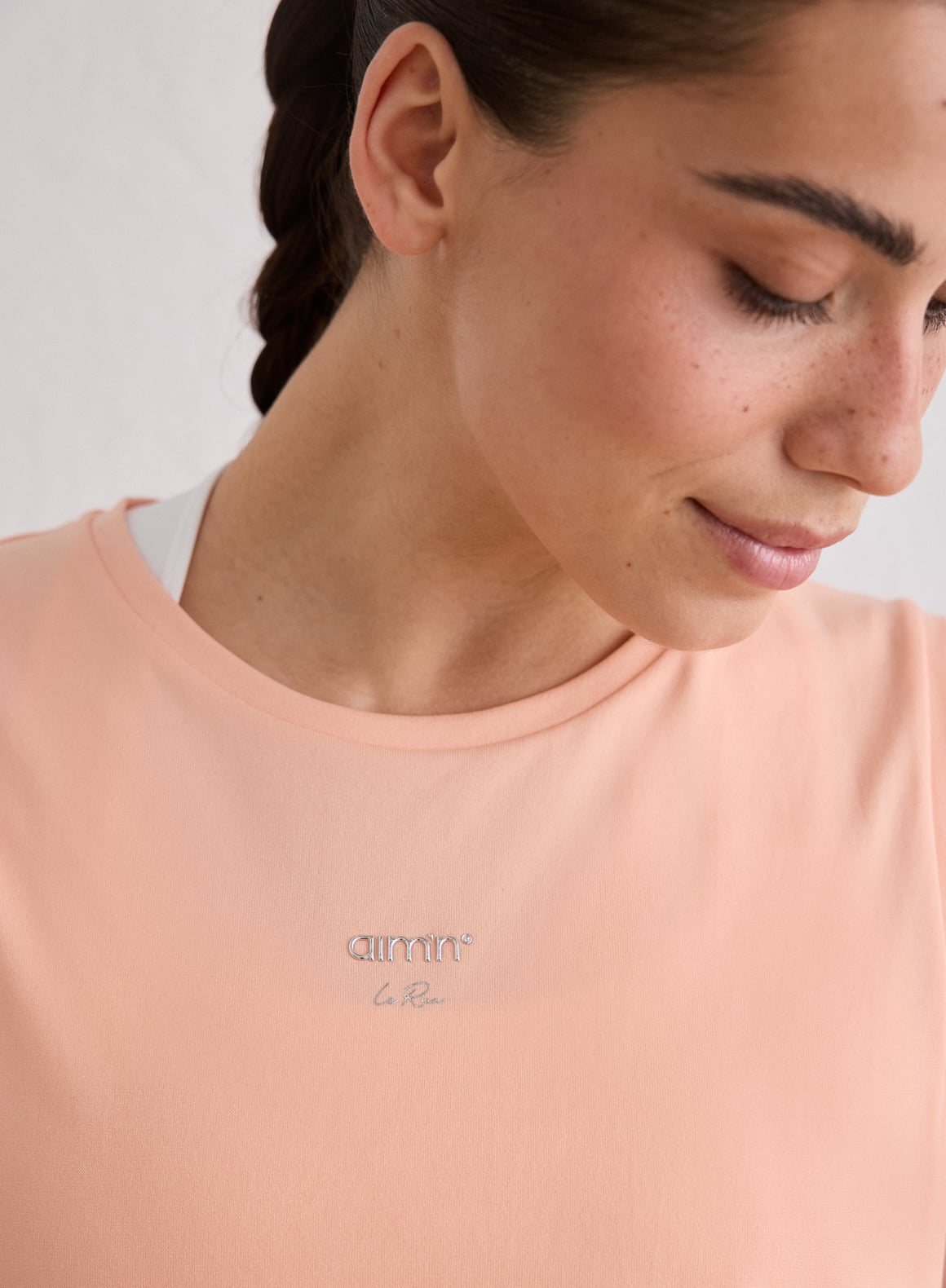 Peach Seamless Running Top_40181