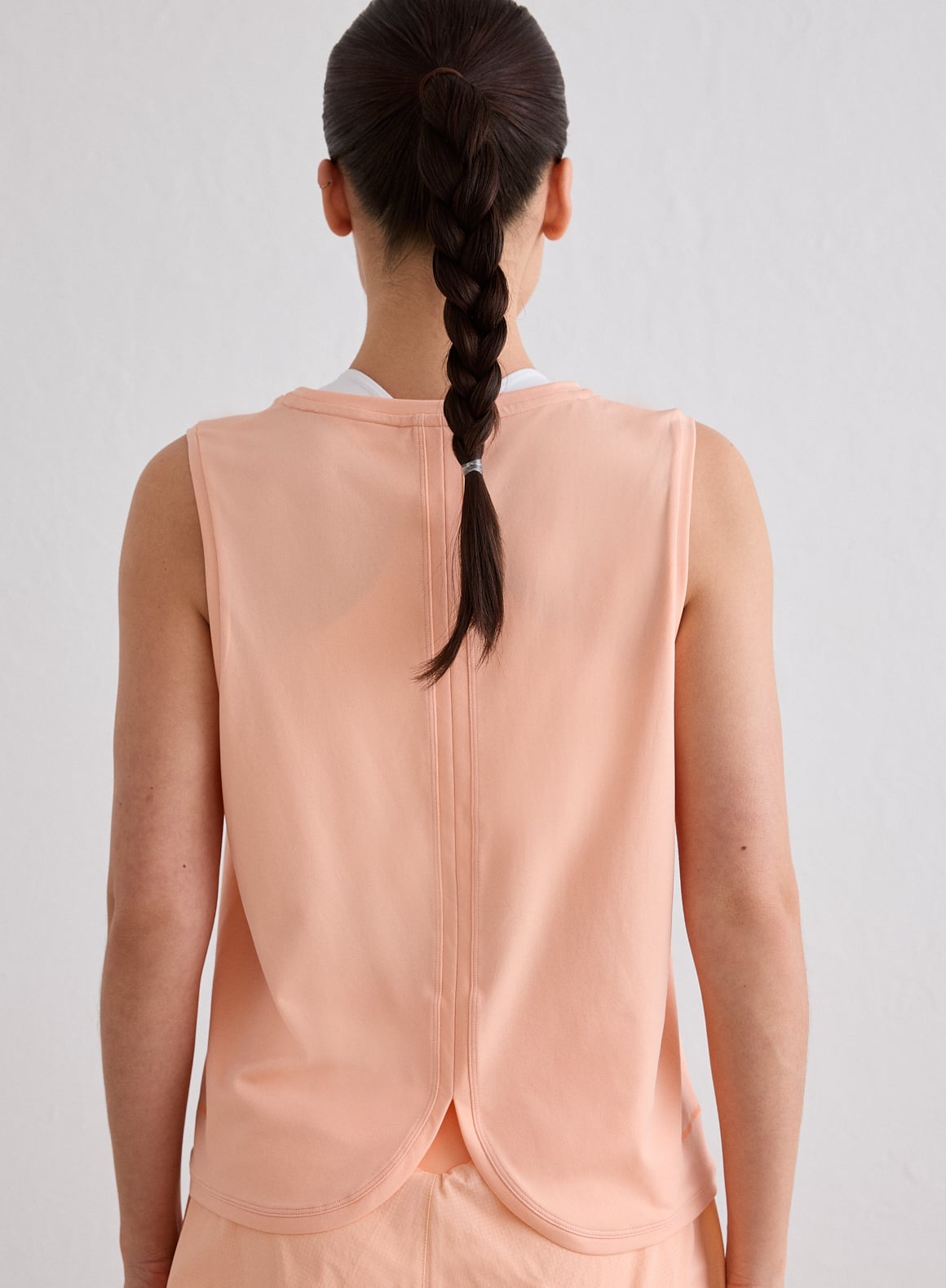 Peach Seamless Running Top_40182
