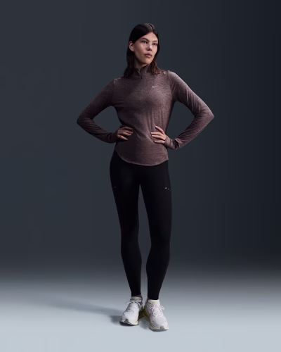 Nike Swift High Waisted 7/8 Running Leggings with Pockets Svartar Kvenna