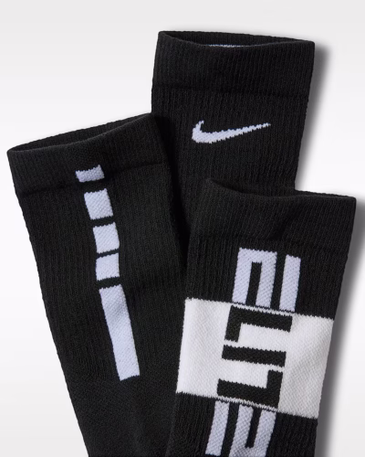 NIKE Elite Basketball Crew Socks 3-Pack Svartir