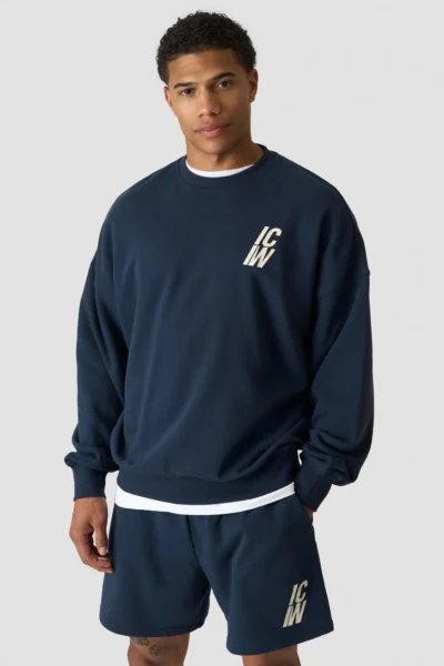 ICIW Everyday Terry Relaxed Crewneck Midnight Blue Karla
