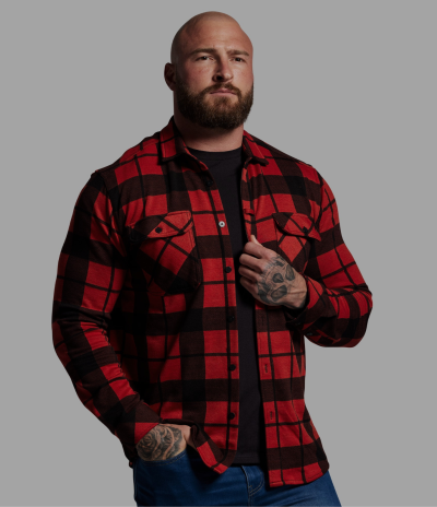 Born Primitive Woodsman Stretchy Flannel Deep Red