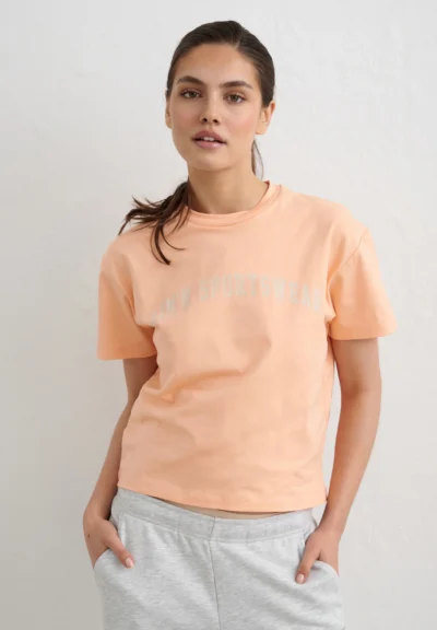 aimn Peach Varsity Boxy T-Shirt