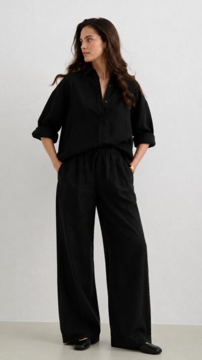 aimn Black Riviera Pants
