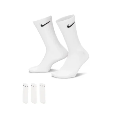 Nike Everyday Lightweight Sokkar Hvítir 3 Pör